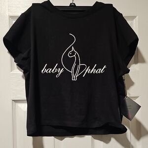Baby Phat Black Crop Top with White Logo